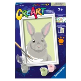 CreArt pictura pe numere pentru copii iepuras gri